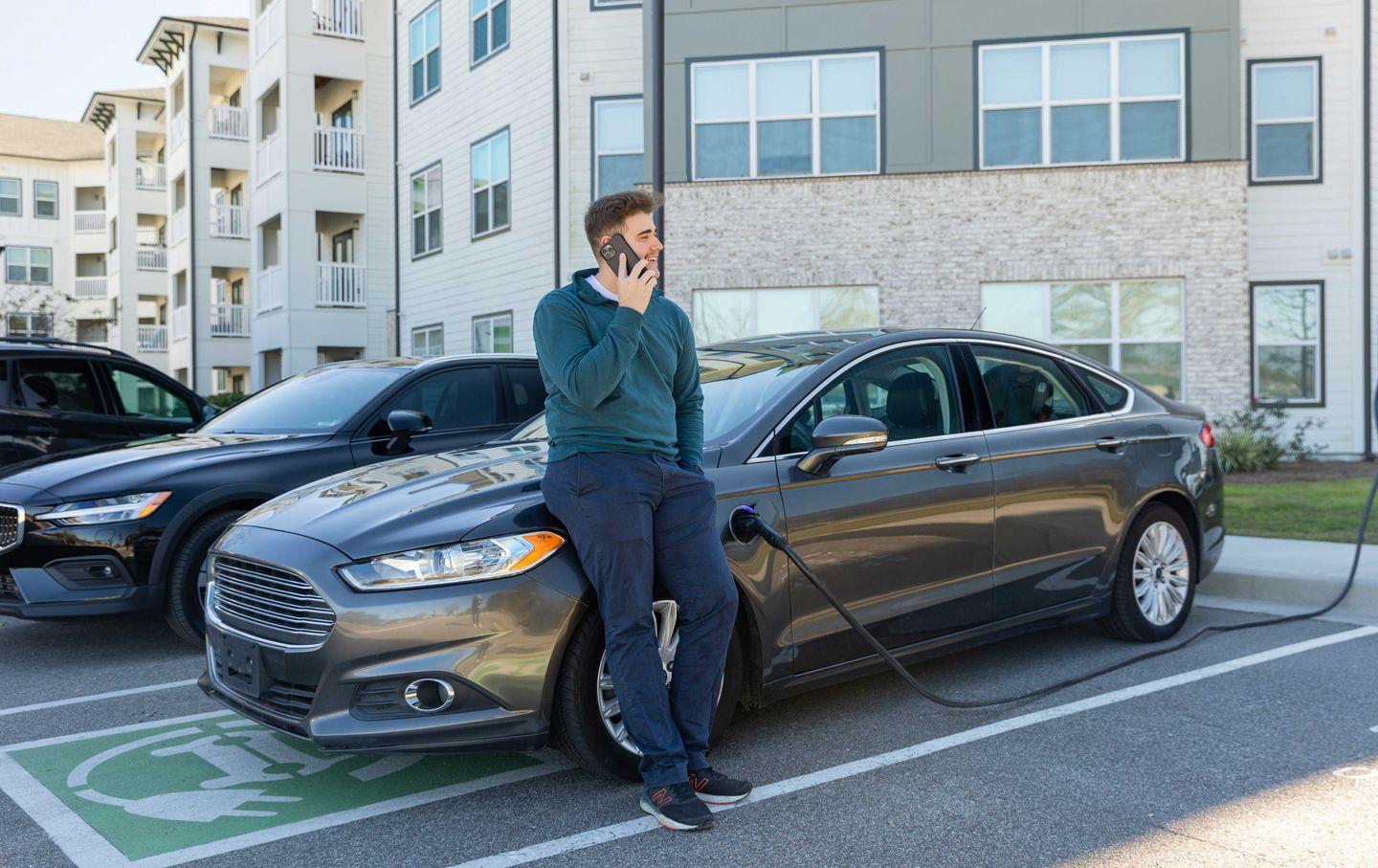 Saying hello to your friends while charging your electric vehicle